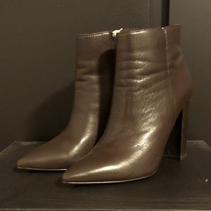Saks and Fifth Brown Leather Booties